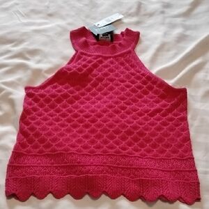By & By Woman's Pink Crochet Sleeveless Blouse, Size: L, NWT